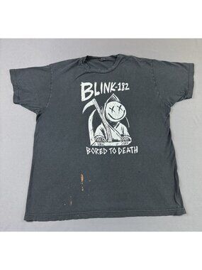Rare Vintage Y2K Blink 182 Bored To Death Band Tee Promo Concert Punk Rock Skate